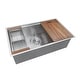 preview thumbnail 8 of 11, Ruvati 28-inch Workstation Ledge Undermount 16 Gauge Stainless Steel Kitchen Sink Single Bowl - RVH8309 - 26-1/2″ x 16″