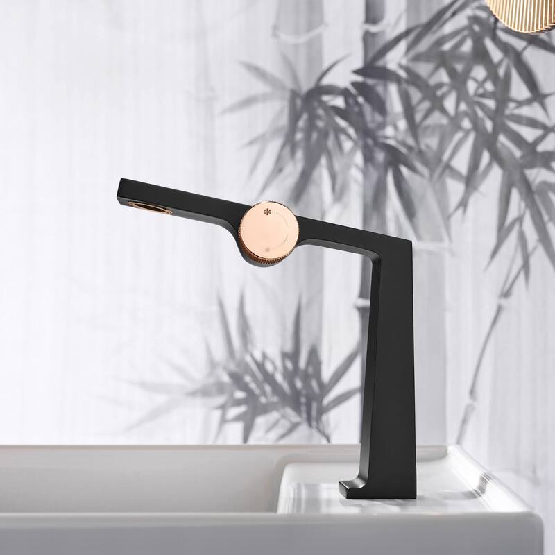 Rbrohant Single Handle Bathroom Faucets, Creative Water Outlet Design Single Hole Bathroom Sink Faucet