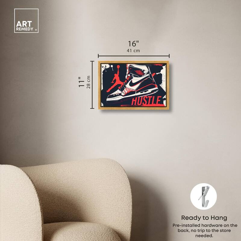 Navy Red Hustle Sneaker Canvas by Art Remedy