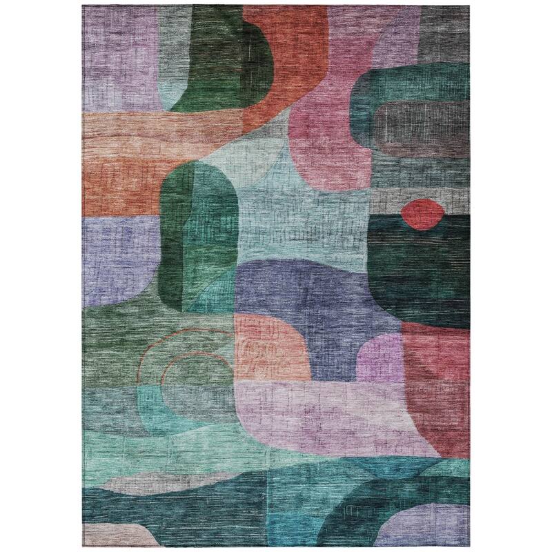HomeRoots Abstract Transitional Rectangle Outdoor Rug
