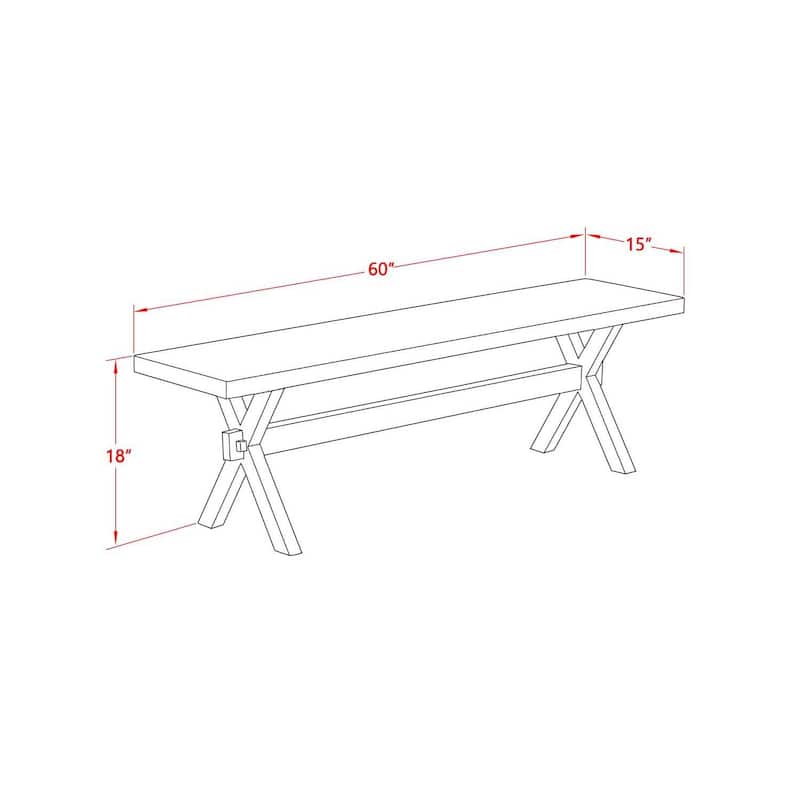 HomeStock 3-Piece Rectangle Natural Oak Finish Solid Wood Top Dining Table with 2-Benches