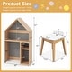 preview thumbnail 5 of 4, Kids House-Shaped Table & Chair Set Wooden Toy Organizer Cabinet