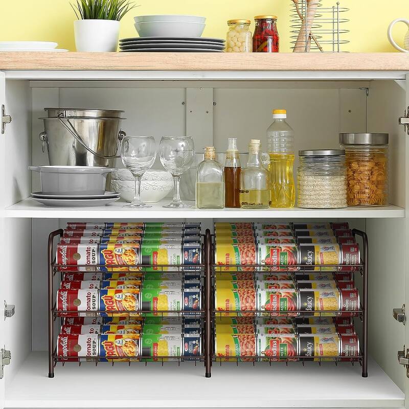 2 in 1 3 Tier Can Storage Rack Holder Holds Up 72 Cans