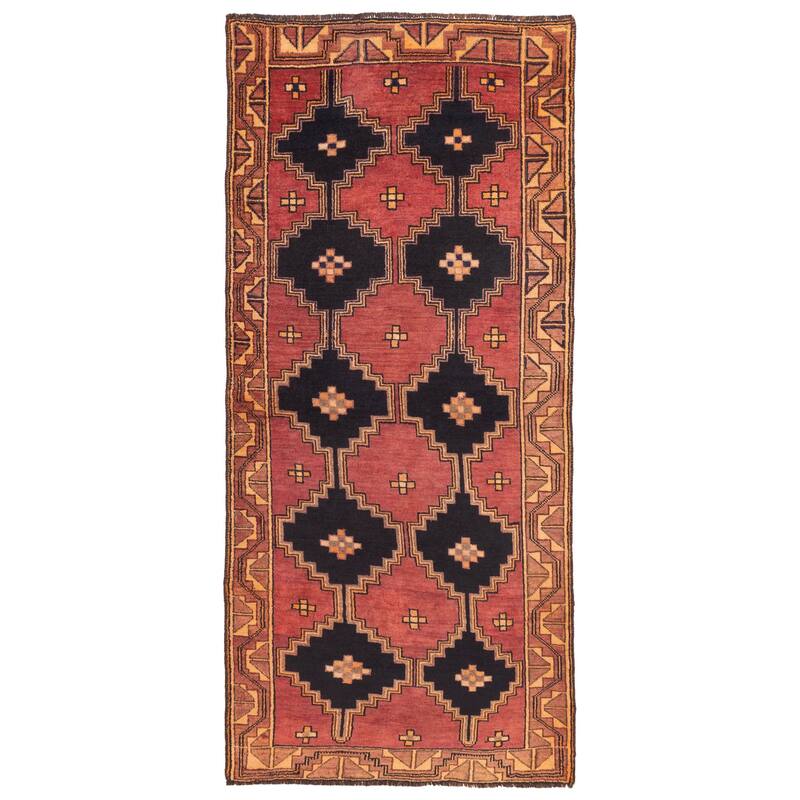 ECARPETGALLERY Hand-knotted Melis Vintage Red Wool Rug - 3'10 x 8'5