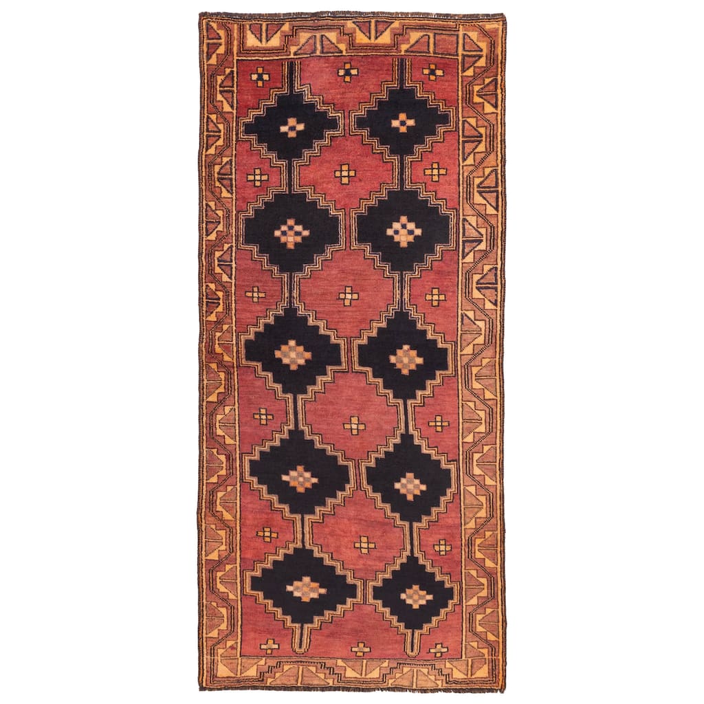 ECARPETGALLERY Hand-knotted Melis Vintage Red Wool Rug - 3'10 x 8'5