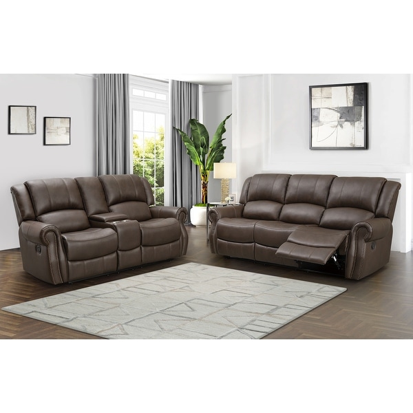 Abbyson Calabasas Reclining Sofa and Loveseat Set. Opens flyout.