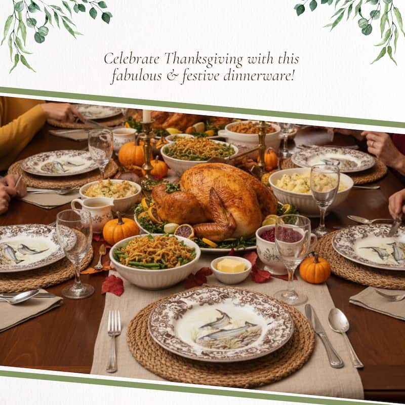 Spode Woodland Dinner Plate Fish Collection - 10.5 inch