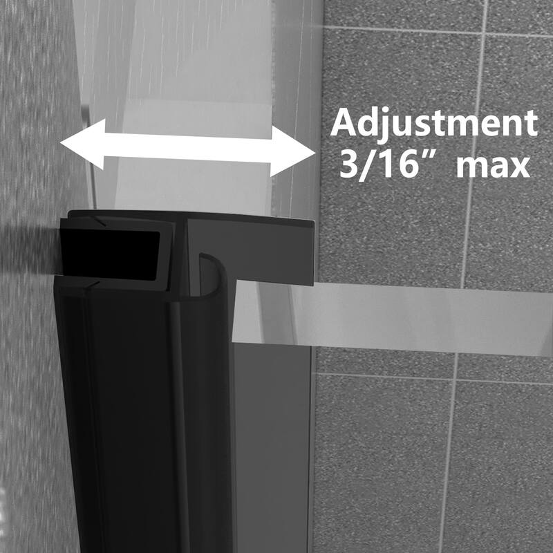 72" H Frameless Double Hinge Design Shower Door With Handle