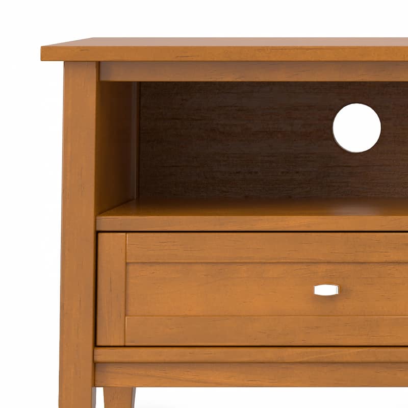 WYNDENHALL Norfolk SOLID WOOD 72" Wide Transitional TV Media Stand For TVs up to 80" - 18" d x 72" w x 20" h