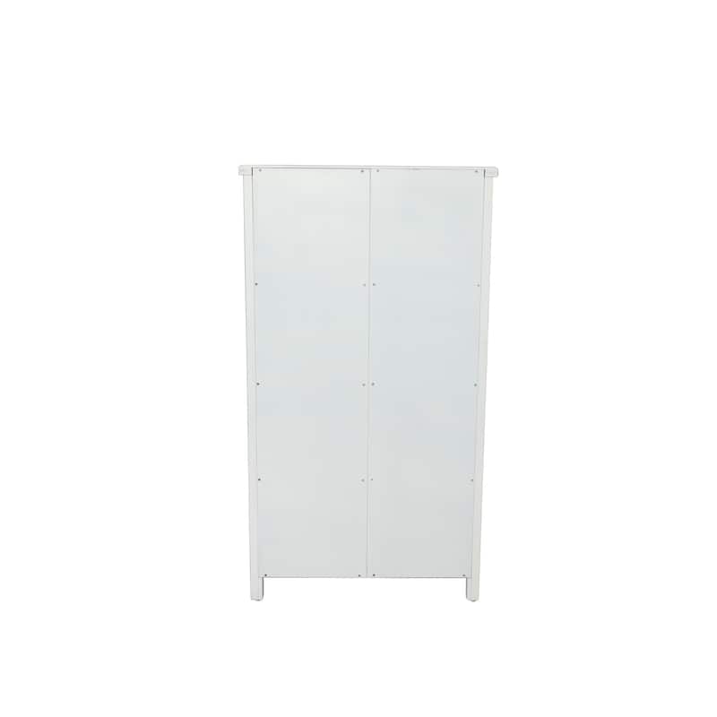 27"Accent Tall Tower White Storage Cabinet - Rustic Wood Sideboard Pantry Cabinet - Versatile Buffet Cabinet with Storage