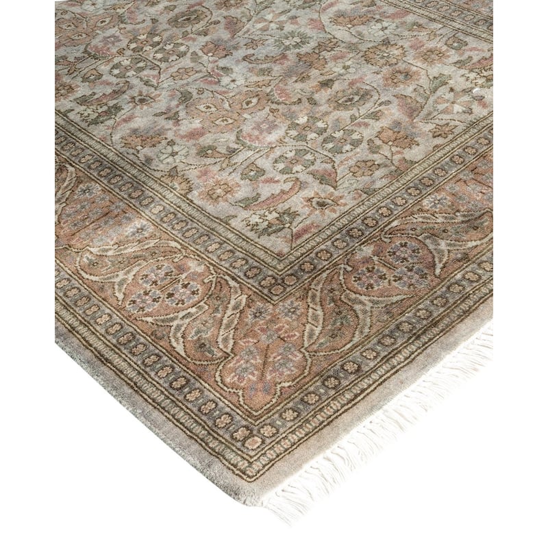 Overton Hand Knotted Wool Vintage Inspired Modern Contemporary Overdyed Gray Runner Rug - 2' 7" x 12' 6"