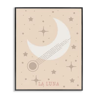 Stupell Minimal Moon with Stars Framed Giclee Art Design By Daniela Santiago