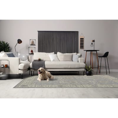 Hand Knotted Wool Gray Traditional Oriental Oushak Rug - 6' x 9'