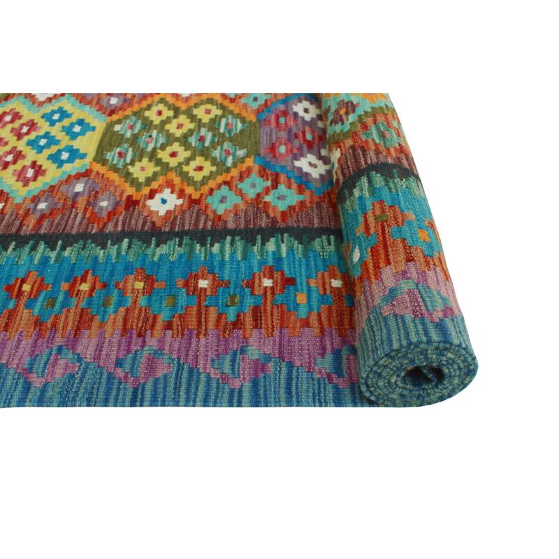 Flatweave Madisyn Brown/Blue Runner - 2'7" x 9'11"