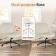 preview thumbnail 7 of 6, PU Leather Criss Cross Chair with Wheels, Adjustable Swivel Fabric Task Vanity, Armless Home Office Desk Chair - N/A
