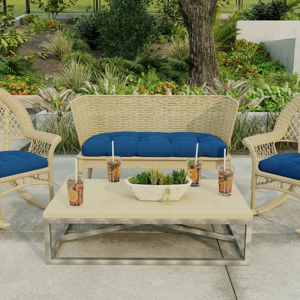 44" x 18" Outdoor Wicker Bench Cushion - 18'' L x 44'' W x 4'' H