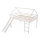 preview thumbnail 9 of 25, Contemporary Style Full Size Loft Bed with Slide, House Bed with Slide