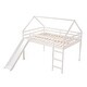 preview thumbnail 37 of 35, Full Size Loft Bed House Bed with Slide-77.4"L x 57.2"W