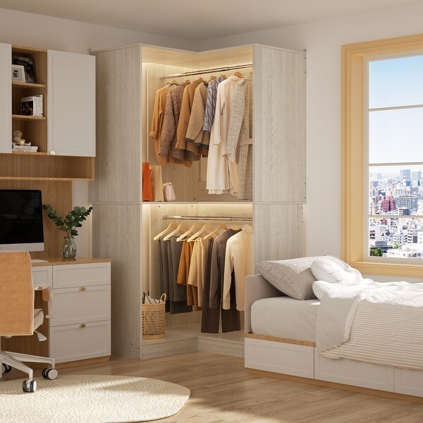 トップス neighborhood home setup Vryon Corner Closet Organizer, Space-saving Closet System