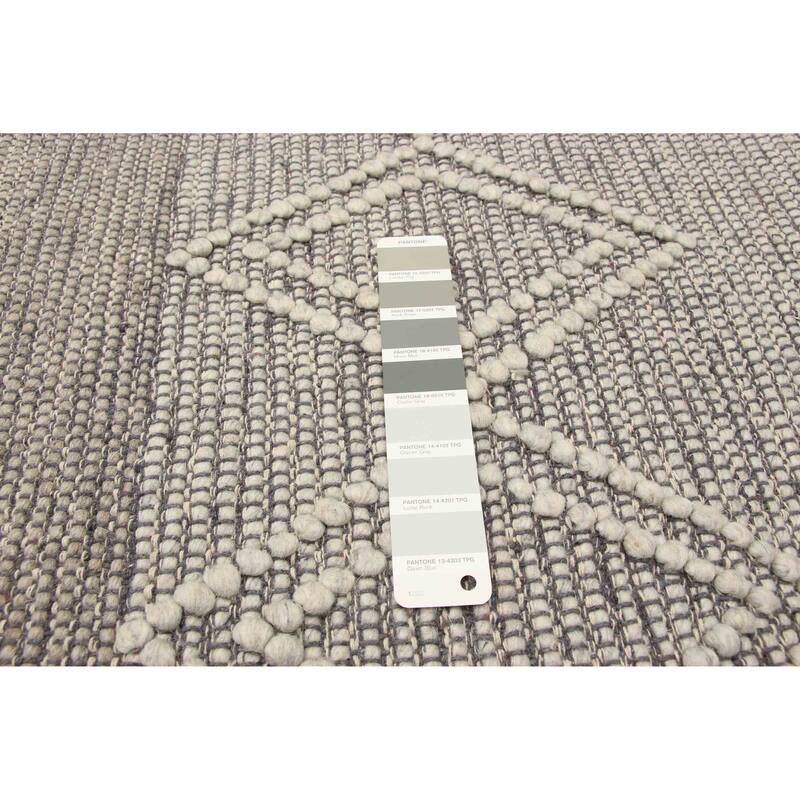 ECARPETGALLERY Braid weave Sienna Grey Wool Rug - 6'1 x 8'8