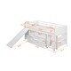 preview thumbnail 3 of 28, Low Twin Size Loft Bed with Cabinets, Shelves and Slide, White