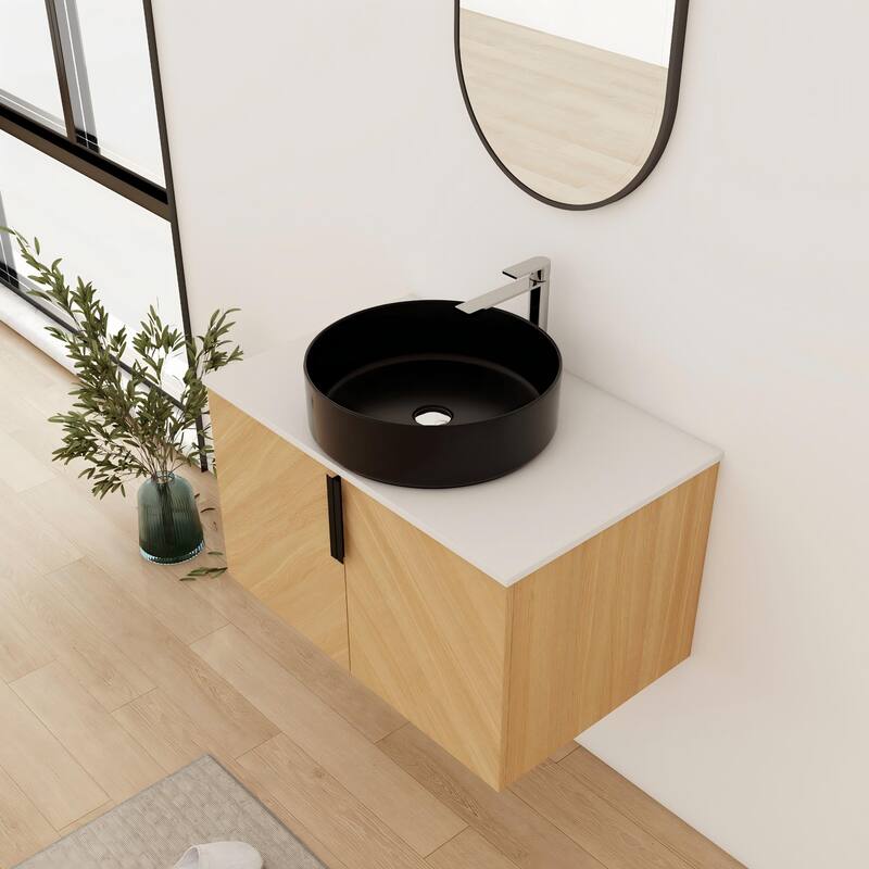 Bathroom Vanity With Sink In 30/36 Inch, Floating Bathroom Vanity With 2 Soft Close Doors