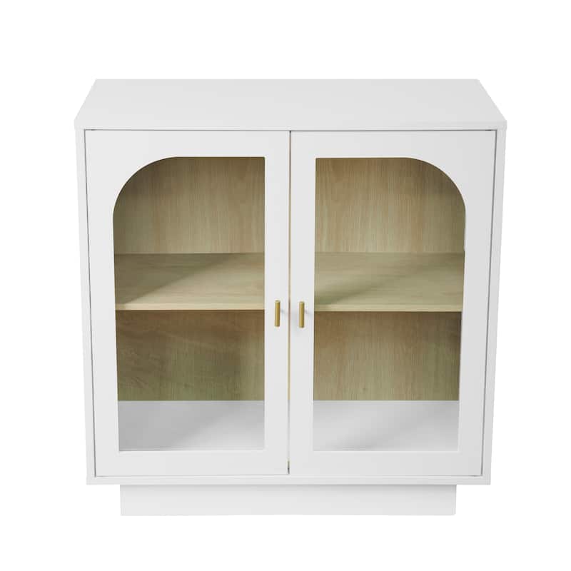 2-Door Glass Cabinet Storage Cabinet