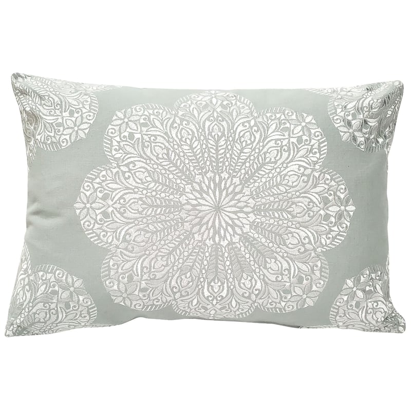 Mancini Throw Pillow - Blue Slate and Silver - Cover Only