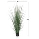 preview thumbnail 10 of 12, Green Faux Foliage Tall Onion Grass Artificial Plant with Black Plastic Pot