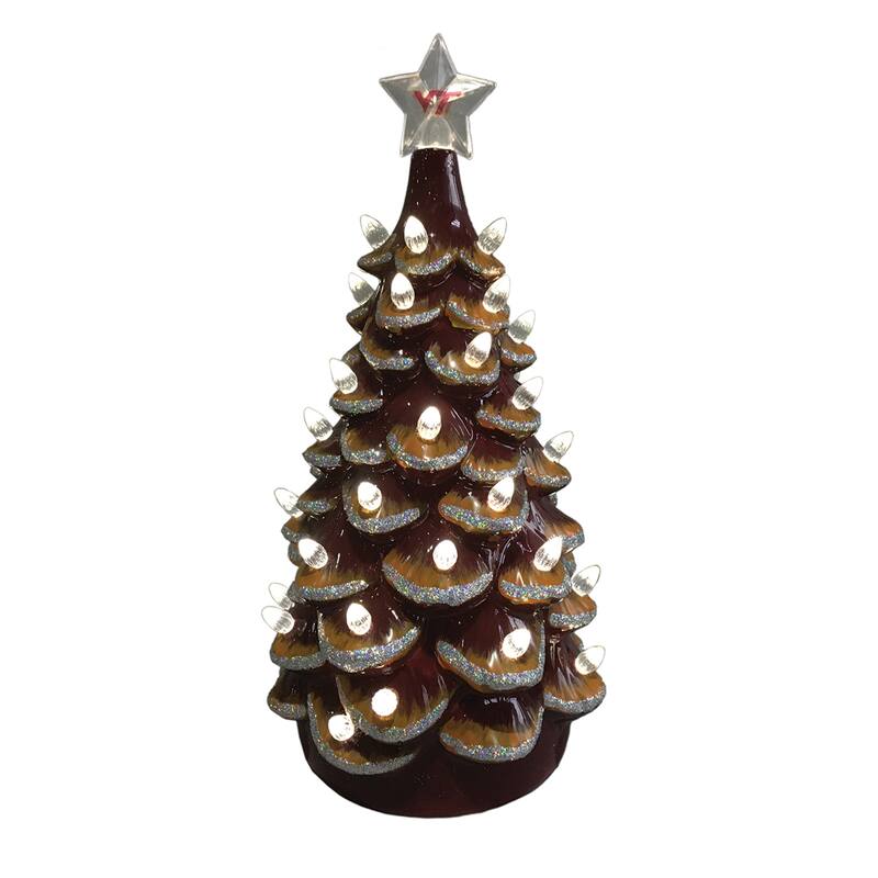 14 inch Virginia Tech Ceramic Tree - red