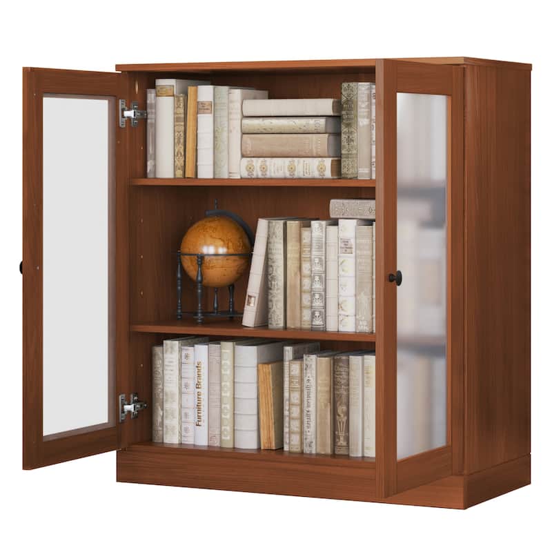 100% Solid Wood 3-shelf Bookcase with Optional Doors by Palace Imports