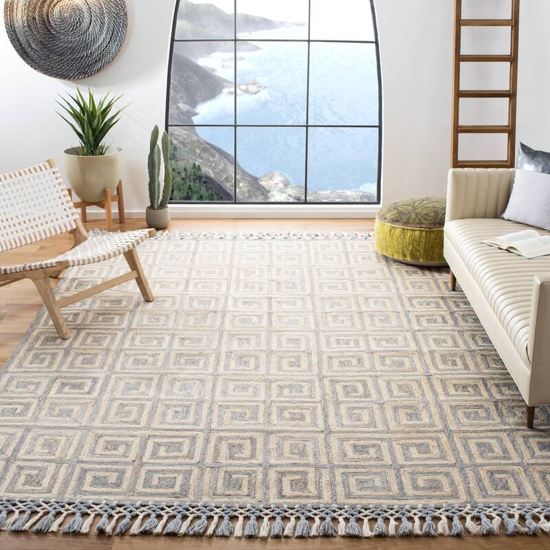 SAFAVIEH Handmade Sahara Lesly Moroccan Jute Rug - 6' x 9' - Grey/Beige