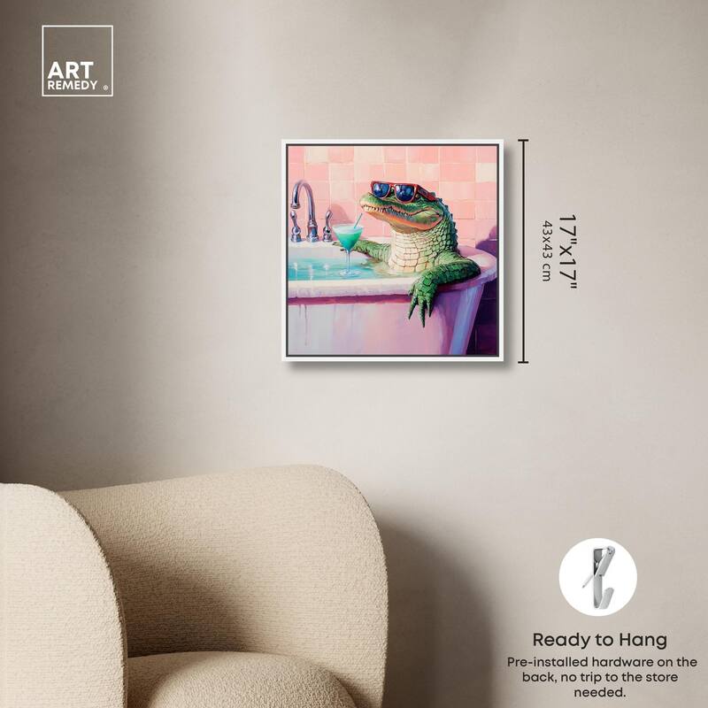 Cocktail Croc II Canvas by Art Remedy