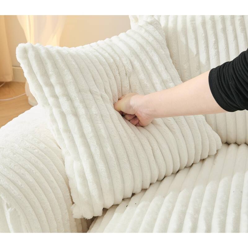 127" Modular Sectional Upholstered Sofa, L Shaped Couch with 10 Pillows, Modern Curved Couches with Left Chaise Lounge