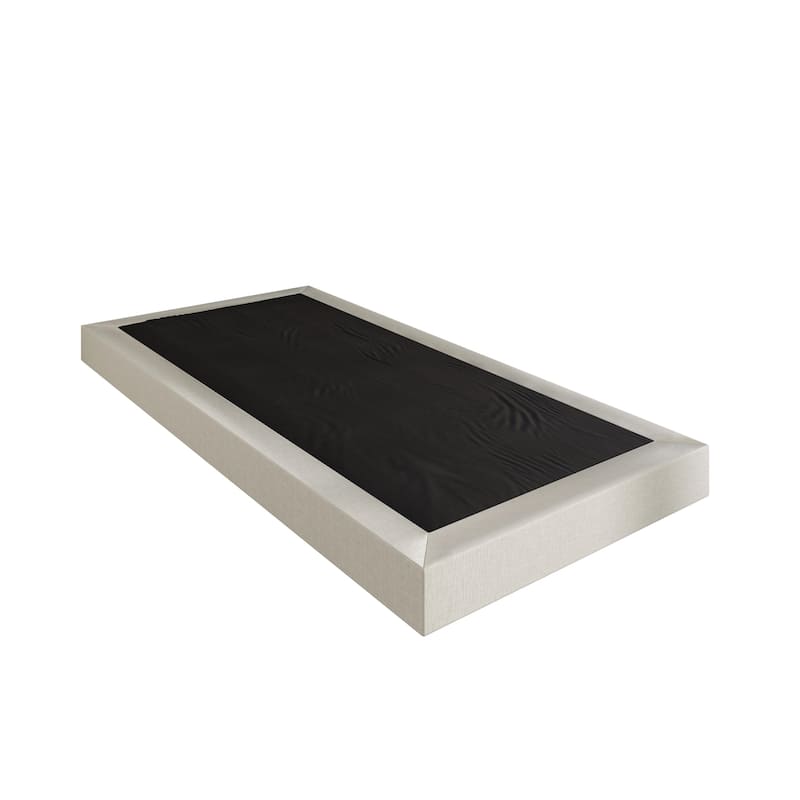 Clayfell Walpi 5" Metal Box Spring / Bed Foundation - Warm Gray/Black, Durable Metal Construction