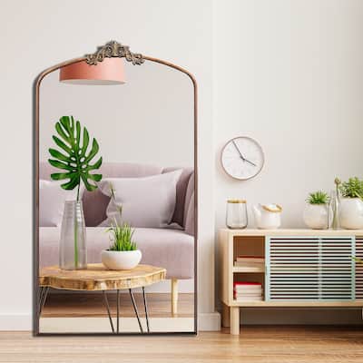 Classic Antique Arched Mirror Hanging or Leaning Against Wall