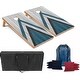 preview thumbnail 1 of 5, 4'x2' Modern Wooden Designs Cornhole Game  4'x2' Blue Chevron