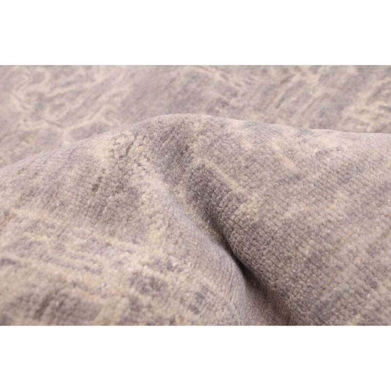 ECARPETGALLERY Hand-knotted Finest Oushak Dark Grey Wool Rug - 6'2 x 8'9