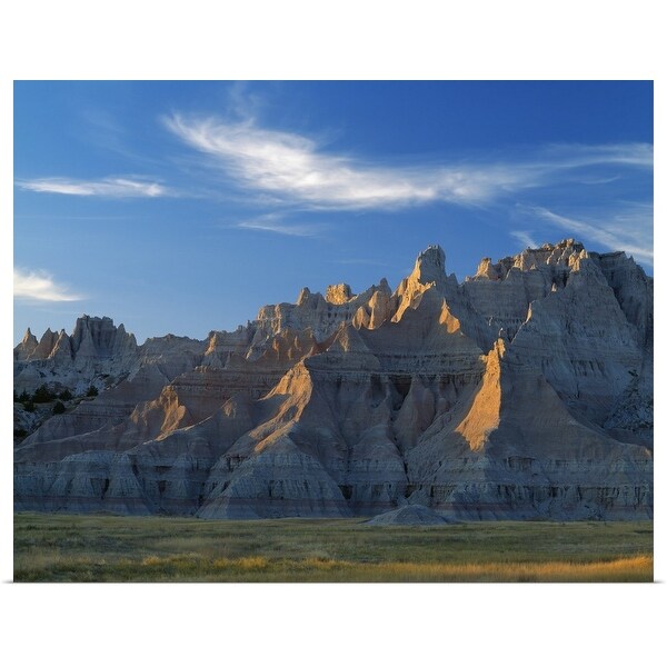 "Badlands landscape with pinnacles , Cedar Pass, Badlands National Park, South Dakota" Poster Print