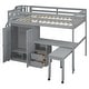 preview thumbnail 43 of 55, Full Loft Bed with Stairs, Built-in Desk & 5-in-1 Storage