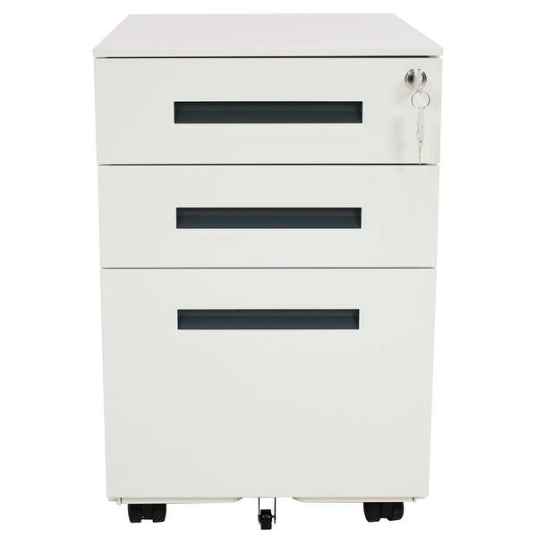 Shop Casl Brands Wheeled Rolling File Cabinet With Handles White With Gray Handles Overstock 25731426