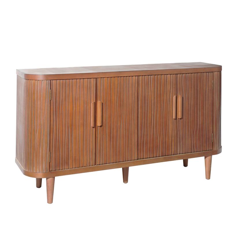 Modern Accent Buffet Cabinet Freestanding Sideboard Storage Cabinet with Adjustable Shelves and 4 Doors for Hallway, Entryway