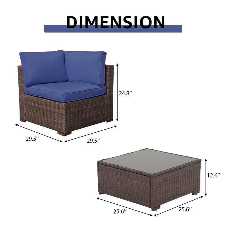 Outdoor 2-Piece Wicker Sofa Set