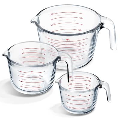 Glass Measuring Cups Set of 3/6 -Liquid Measuring Cups