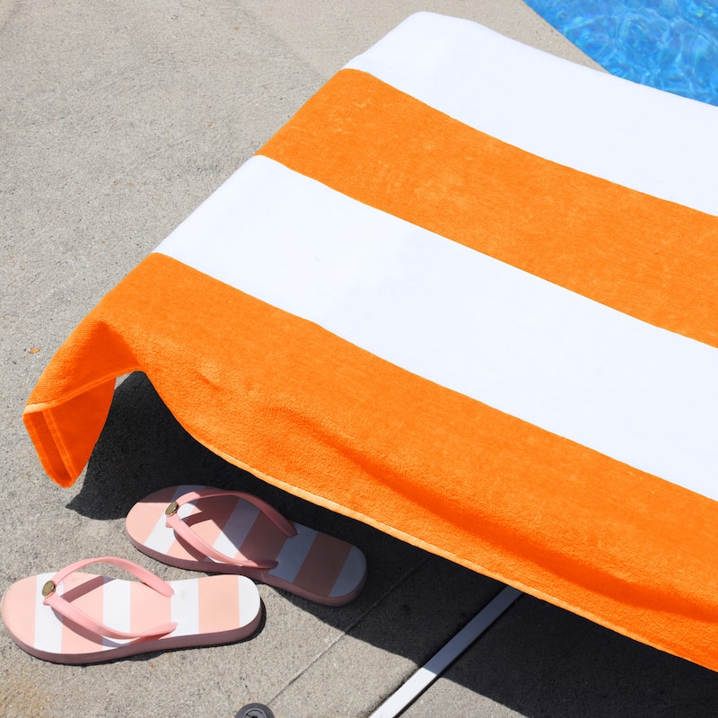 Superior Cotton Cabana Stripe Standard Size Towel/ Chaise Lounge Chair Cover