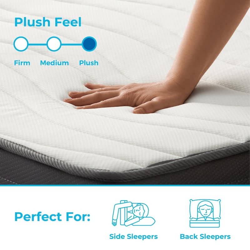 Linenspa 12 In. Plush Gel Memory Foam Hybrid Mattress