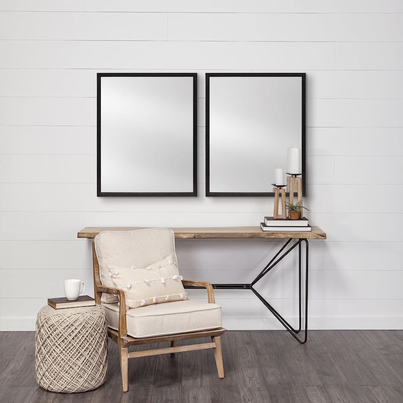 Bristol Black 24x30 Faux Wood Frame Bathroom Vanity Mirror - 25.5L x 1.8W x 31.5H