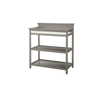 Emery 38" Wide Modern Style Wood Changer with Shelves/Pad, Gray