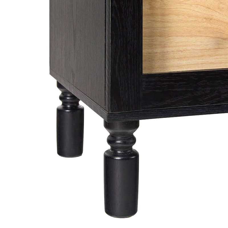 Walker Edison Modern Arched MDF Bookshelf Cabinet with Tall Glass Doors