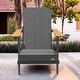 preview thumbnail 19 of 22, Patio HDPE Board Folding Adirondack Chair With Cup Holder Grey